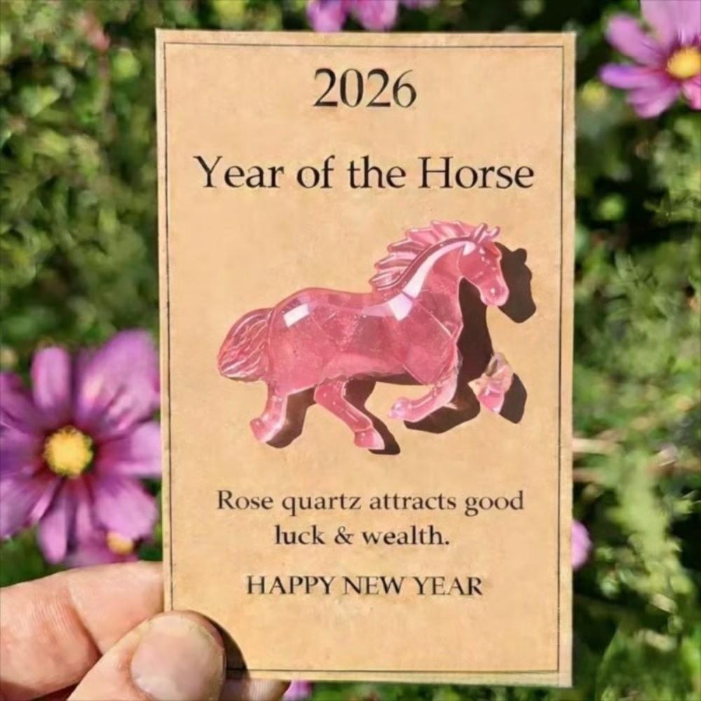 New With Card Lucky Crystal Horse Hand-Carved Mini Size Lucky Crystal Figurine Hand-Carved Horse Figurine Decorative Gift