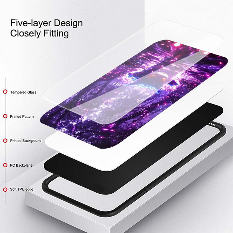 Anime Pokemon Gengar Luxury Phone Cover Glass Case for Samsung Galaxy S26 S25 Ultra S23+ S22 S25+ S21 S24+ S20 FE S23 Plus S24