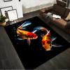 Colorful Koi Fish Black Carpet for Living Room or Bedroom Decor Suitable for Use As an Anti-slip for Living Room Bedroom Sofas