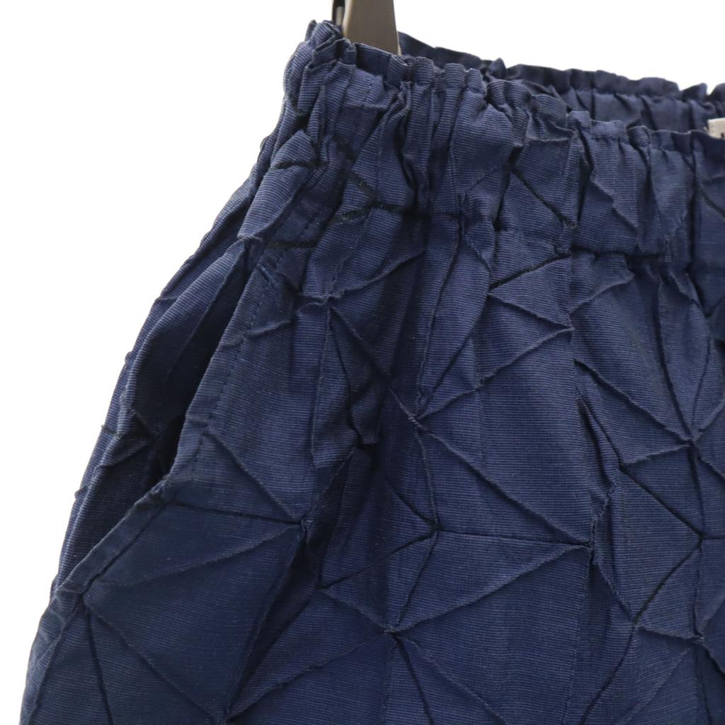 ISSEY MIYAKE Pleated Processing Tapered Pants 2 Navy Balloon Women Used