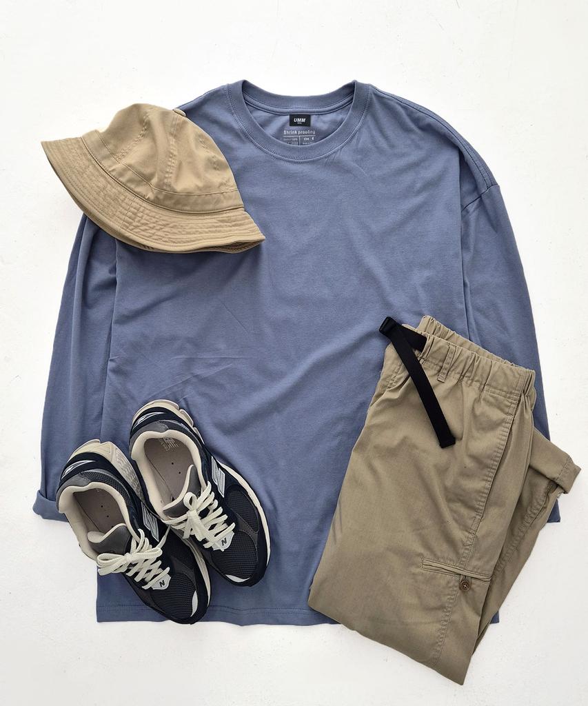 UMM 20-Color Plain Cotton Oversized Long Sleeve Tee (Type C)