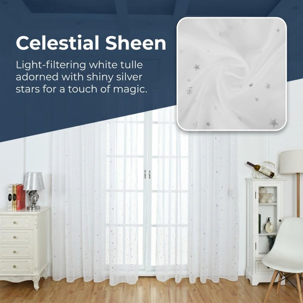 Polyester Tulle Curtain Tulle Window Drape Romantic Voile Curtain Bedroom Living Room Nursery