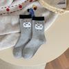 Female Autumn New Cute Cartoon Flocked Animal Matching Color Boneless Pile Socks