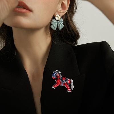 Pin Broche Pedrería Brillante Incrustada Diseño de Caballo Pin Suéteres Sombreros Bolsos Broche de Cuello Accesorio para Traje