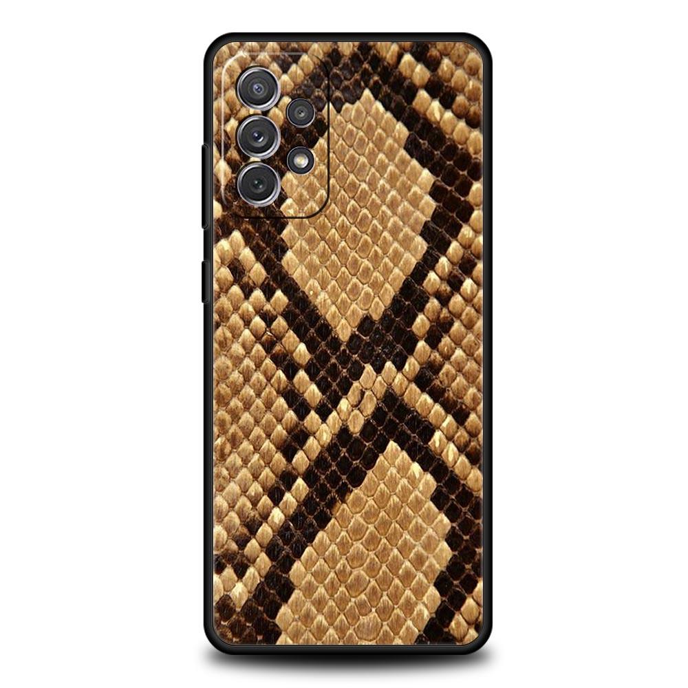 Pretty Luxury Snake Skin Phone Case for Samsung A51 A71 A21S A12 A15 A25 A31 A41 A52 A32 A23 A33 A53 A73 A03S A05S A13 5G Cover