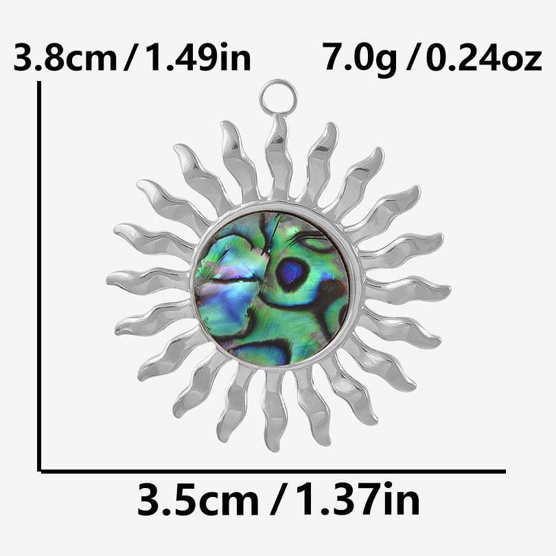 4Pcs No Fade Metal Stainless Steel Charm Real Natural Abalonewhite Shell Angel Sun Connector Charms For Jewelry Making Supplies