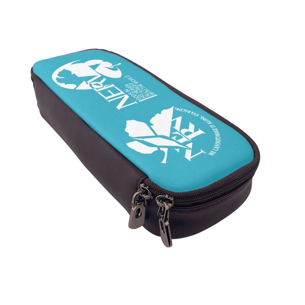 Lonsan PU Stationery Large Lightweight Simple and Stylish for Students and School and Office Genesis Evangelion Case, Capacity, Design, Gusseted,