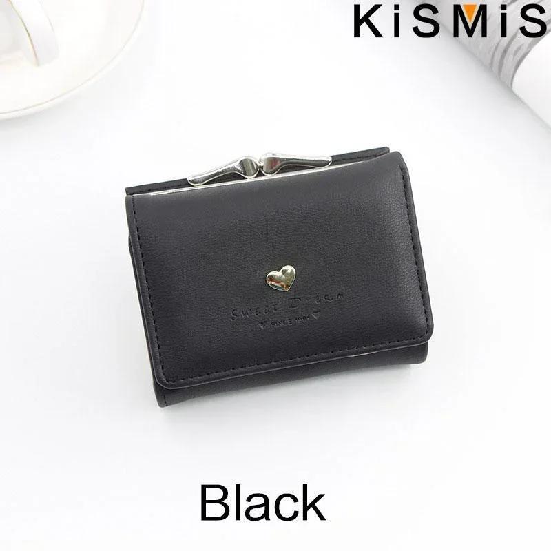 Female Tri-fold Wallet Korean Fashion Small Coin Purse Love Design Stylish Ladies Card Holder Wallet