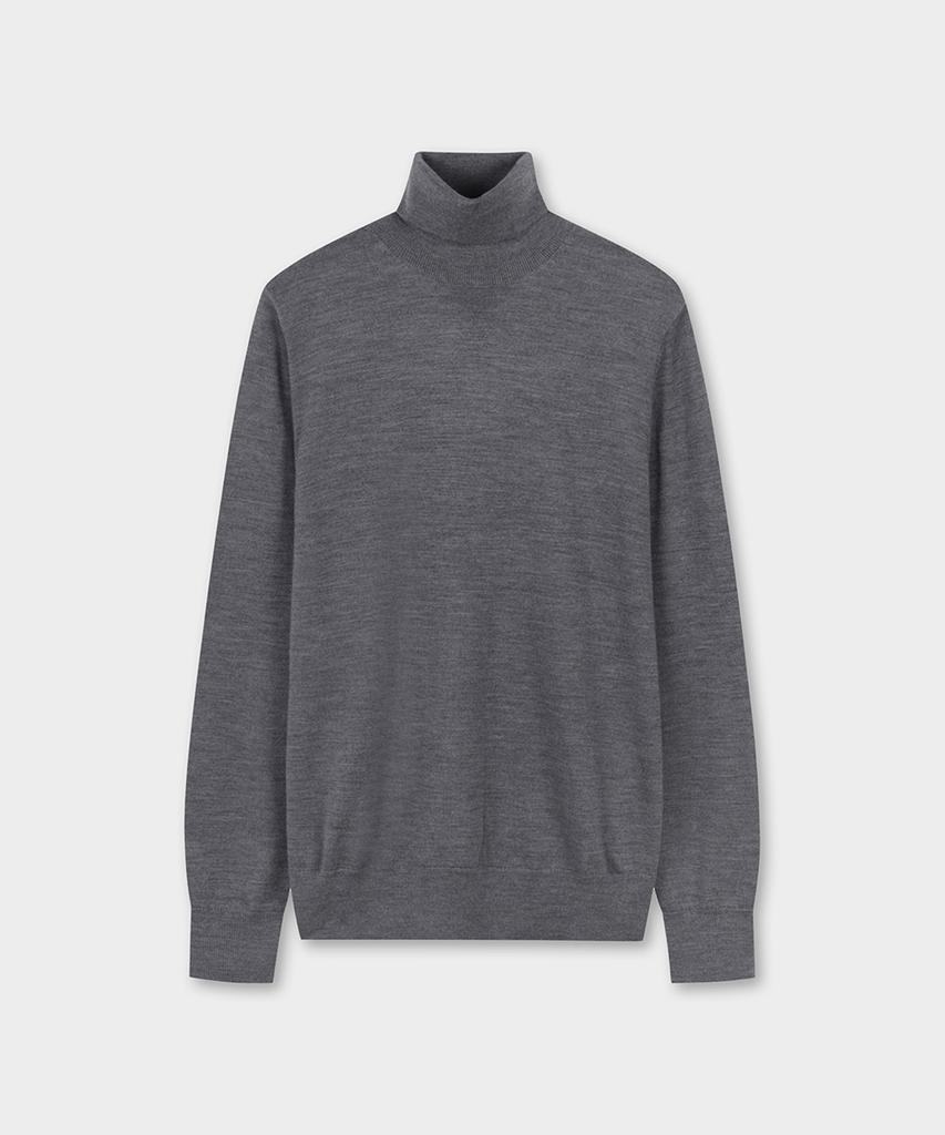 BROOKS BROTHERS Merino Wool Turtleneck Sweater (Grey) (Bbwumf4335Wew)