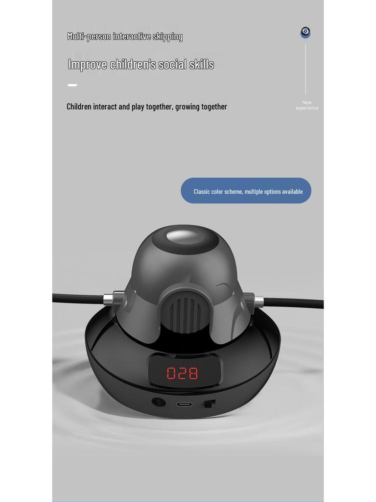 Smart Electric Jump Rope with 10-Level Adjustment & Remote Control Counting for Kids' Training