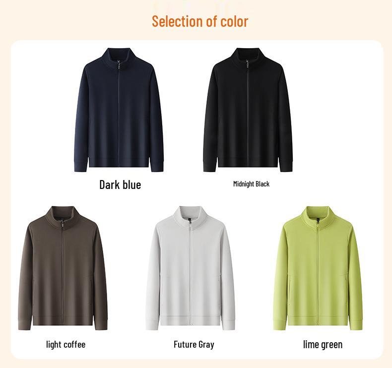 Unisex Comfortable Solid Color Zipper Hoodie with Stand-up Collar - Autumn/Winter Edition