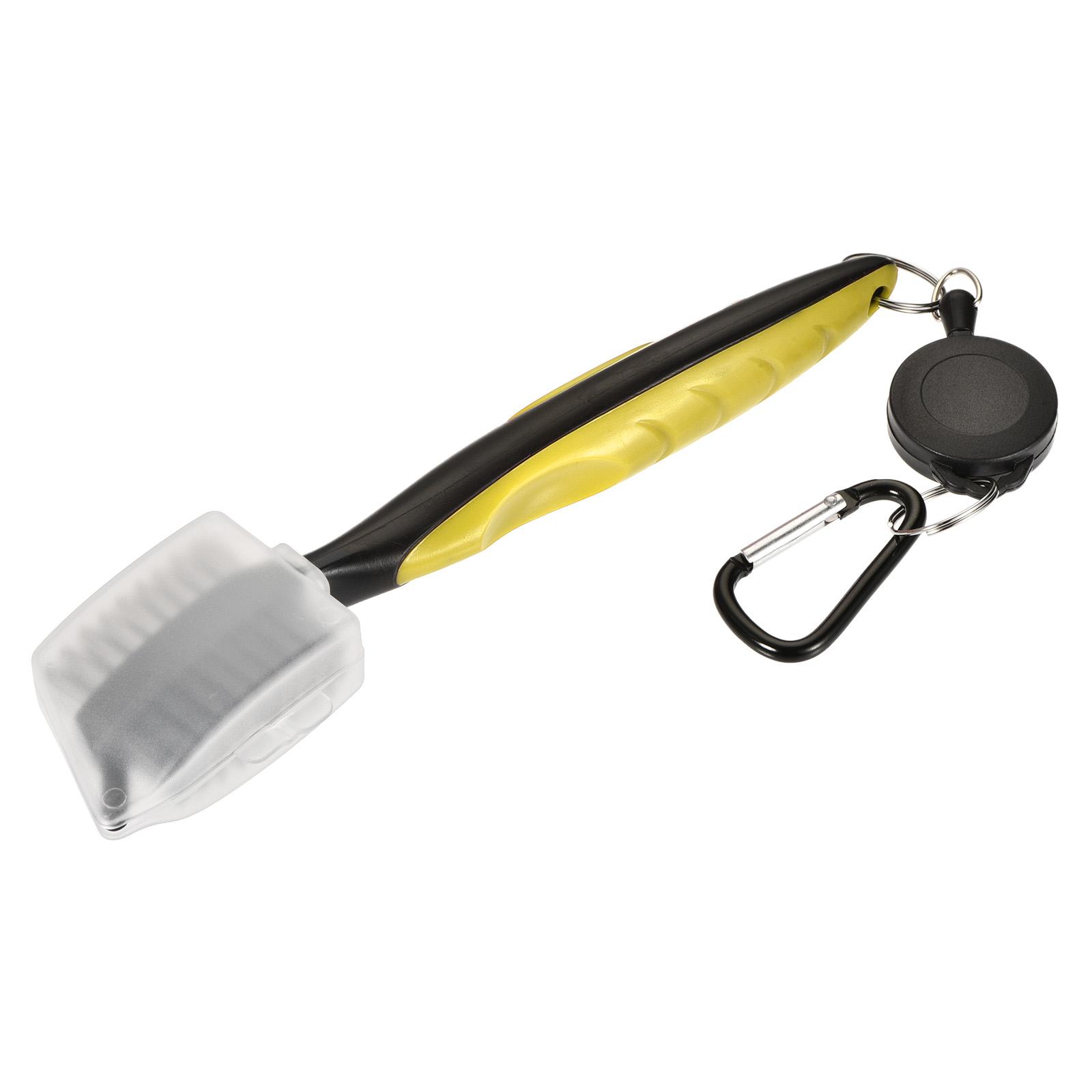 

Щетка для гольф-клуба Двусторонняя Выдвижная Очиститель канавок от пыли с Клипсой для шнура-удлинителя Защитная оболочка жёлтый