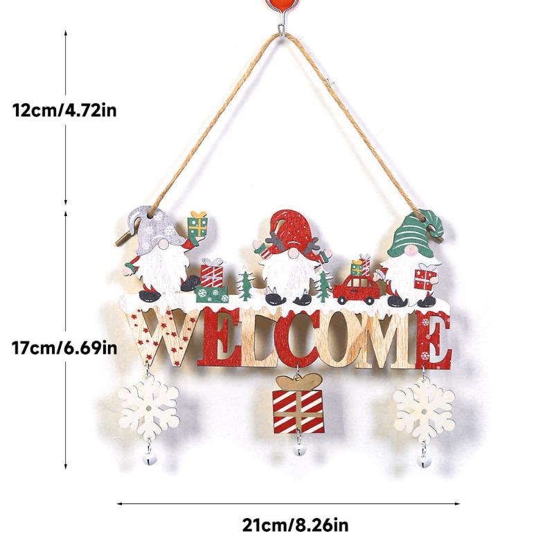 

Colorful Christmas Hanging Pendant Wooden Crafts Xmas Tree Wall Ornament Christmas Party Scene Props Decoration Gift