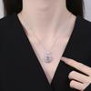 S925 Sterling Silver Necklace with Rose Red and Green Padparadscha Ice Flower Pendant - European & American Light Luxury Jewelry