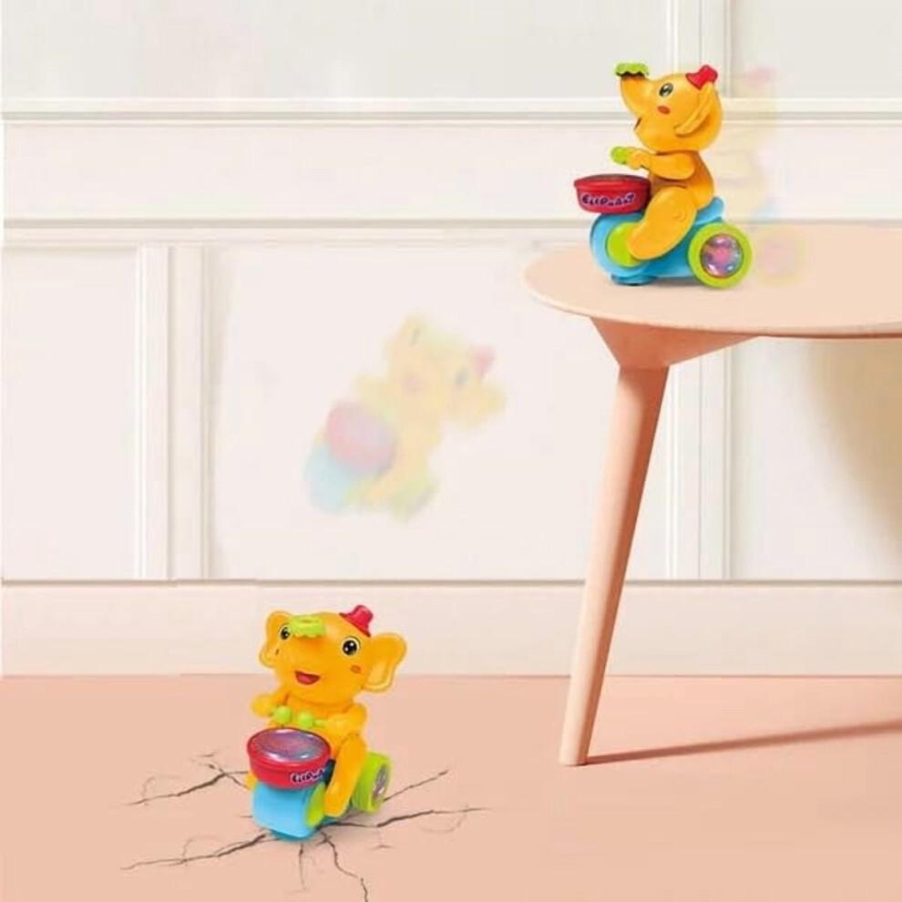 Crawling Toys for Babies 6-12 Months, Drumming Elephant Blowing Ball Walking Car with Music Light, Musical Train Infant Educational Toy