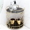 Scaffale porta cosmetici a 2 ripiani, espositore per trucchi, vassoio per mobile da bagno, supporto per gioielli per profumi