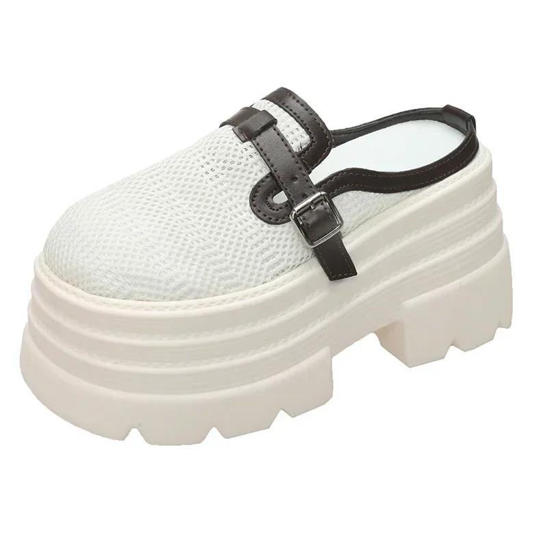 Modă 10CM Femei Tocuri Înalte Adidași Groși Nou Vară Femei Cataramă Platformă Papuci Sandale cu Pană Pantofi Diapozitive Zandalias De Mujer