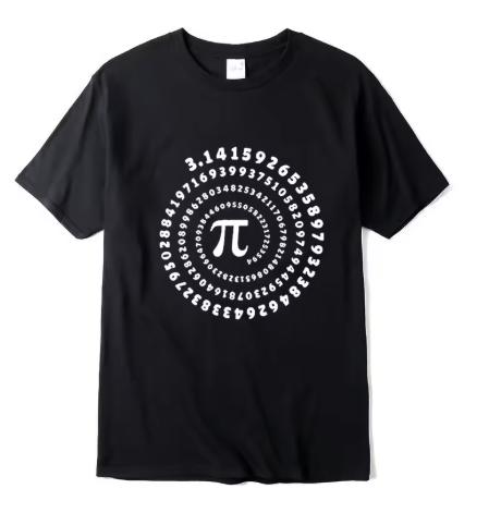 Unisexs High Quality Cotton Blendfunny Pi Design Print Summer Loose Oneck Unisex Tshirt Short Sleeve Tshirt Male Tees Tops T Shirts