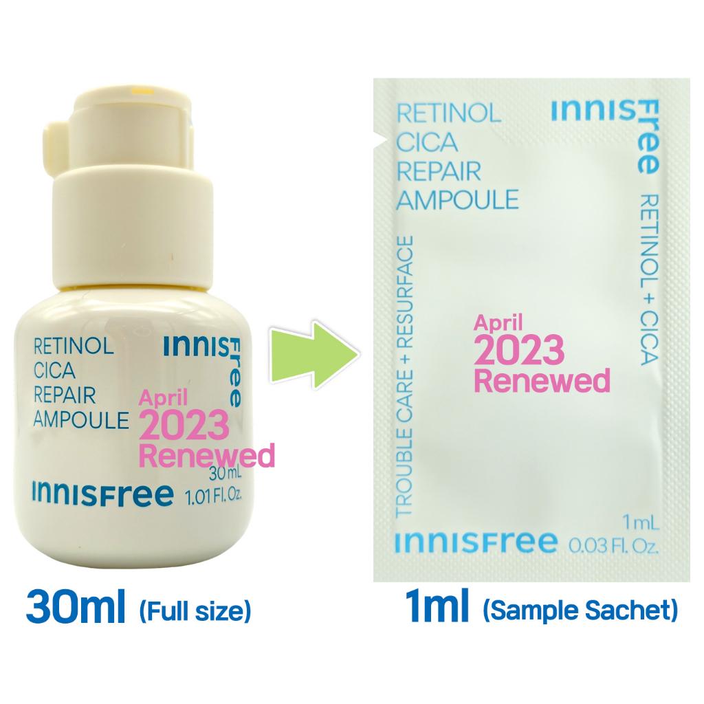 60pcs/60ml_[INNISFREE] Retinol Cica Repair Ampoule 1ml (Sample Sachet)