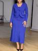 Women's Plus Size Camisole Dress & Jacket Set - Slimming Square Neck, Cinched Waist, Elegant Long Dress for Commuting or Dates