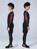 Drie delige compressie fitness set voor Heren, Dames & Kinderen - Sneldrogend: Top met lange mouwen, Legging en Hardloopkleding.