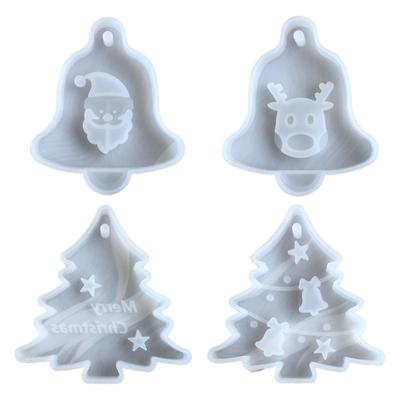 UV Kristall Epoxidharz Form Weihnachtsbaum Glocke Elch Anhänger Silikonform Autoanhänger Weihnachtsbaumschmuck Harzgussform
