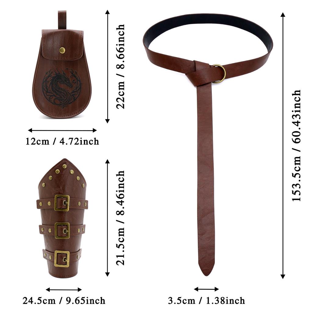 Mittelalterliches Wikingergürtel Dampf Armband Renaissance Vintage Bauchtasche Halloween Cosplay Verkleidungszubehör