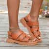 New fashionable thick-soled sports sandals women's belt buckle thick-soled soft-soled one-character sandals