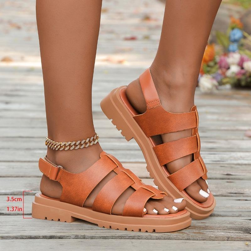 New fashionable thick-soled sports sandals women's belt buckle thick-soled soft-soled one-character sandals