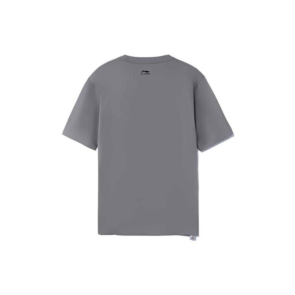 Li Ning X Disney Collaboration Dumbo Series Cartoon Print Loose Round Neck Short Sleeve T-Shirt Women Tops Frost-Gray AHSRA70-2