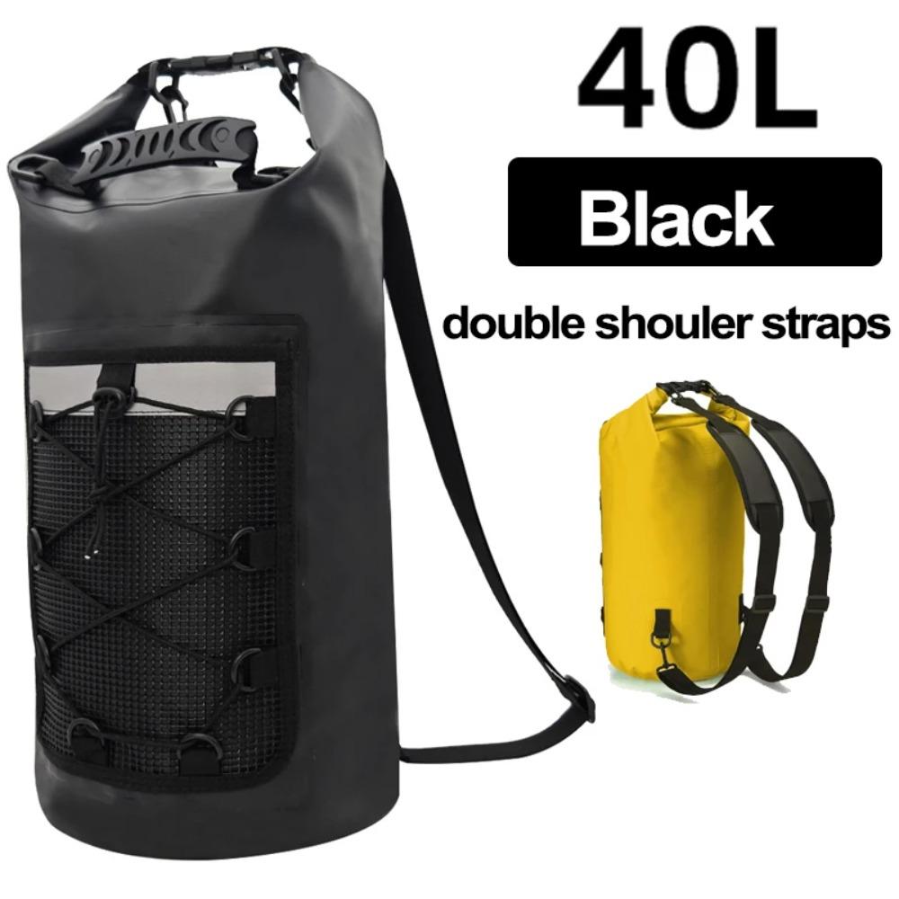 BEPAN 40L Floating Dry Bag for Kayaking Swimming Beach Waterproof Water Sports Rafting Boating Backpack Mesh Kayak Roll Top Travel Bag