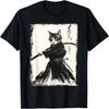 Samurai Cat Ukiyo-e Vintage Art Warrior Graphic T-Shirt