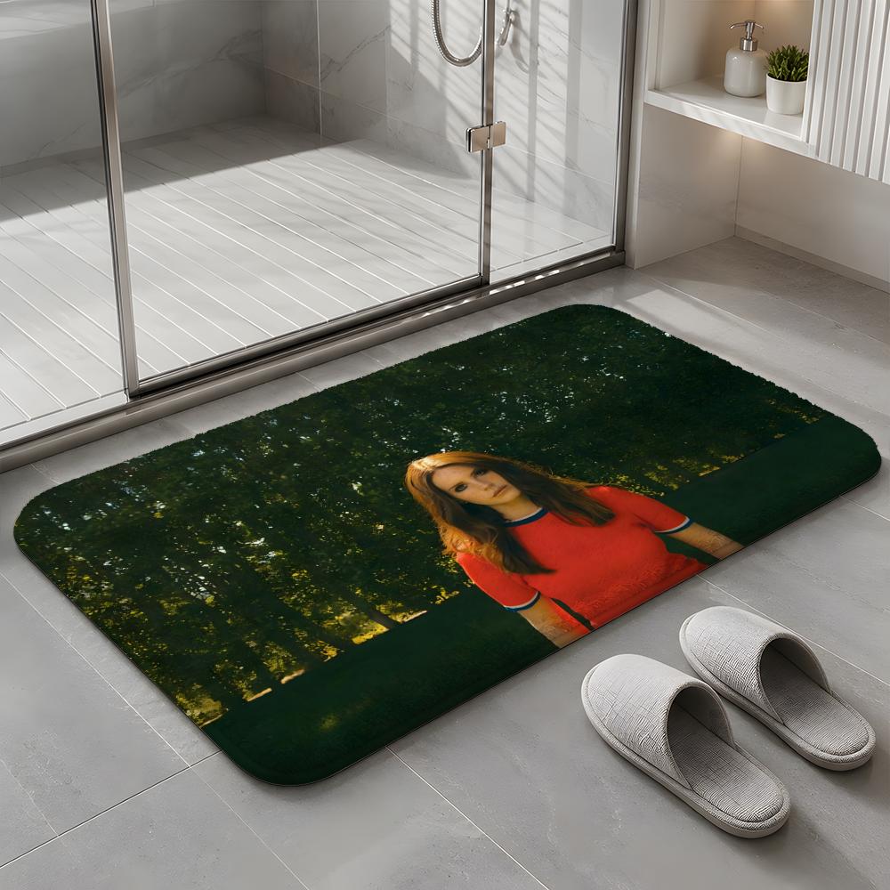 Singer L-Lana D-Del Rey Floor Mat Soft Flannel Non-Slip Rug Washable Floor Mat for Living Room Bedroom Home Decor