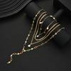 4 Pcs Simple Zircon Pearl Design Pendant Choker Necklace Set for Women Vintage Colorful Crystal Long Y-shaped Necklaces Jewelry