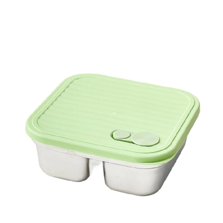 Stainless  Food Storage Container With Leak proof Lid  Square Lunch Box Fruit Salad Food Container For Office Worker