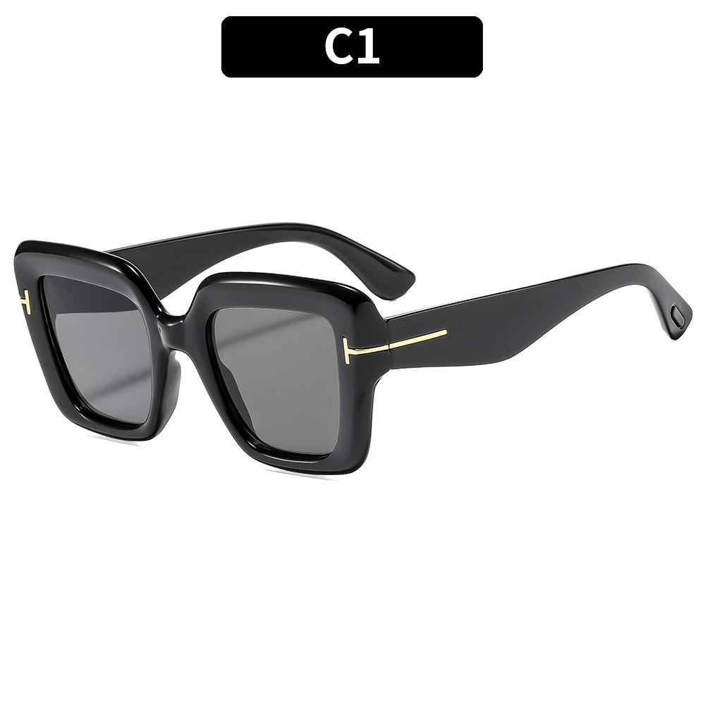 

T-shaped square large-frame sunglasses women s high-end sense European and American fashion sunscreen sunglasses