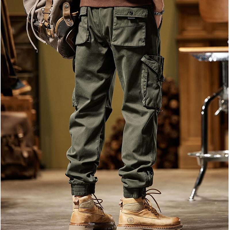 2024 New Winter Cargo Pants Men Multi-Pockets Drawstring Fleece Liner Thick Warm Overalls Joggers Casual Cotton Thermal Trousers