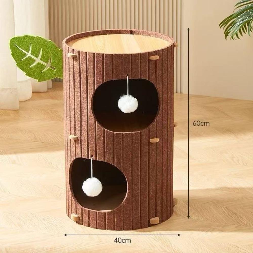 Tree Hole Cave Cat Bed Multi-layer Cats Tunnel Condo Cat Castle House  Scratching/sleeping/playing