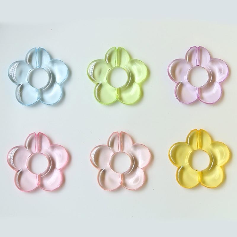 Colored Perforated Beads Hollow Flowers-Shaped Pendant DIY Clothing Accessories Earrings Hairpin Phone Shells Material