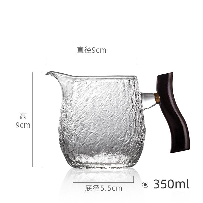 350ML Boutique Japanese Style Tea Pitcher Wooden Handle Glass Justice Cup Thicken Heat Resistant Tea Maker Kung Fu Green Tea Cup