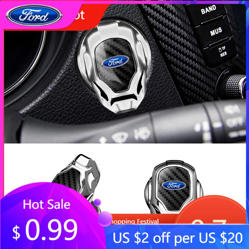 Car Sticker 2025 Hot New Car Accessories One-click Start Button Sticker Protection Cover Decals For Ford Ecosport Edge Figo Flex