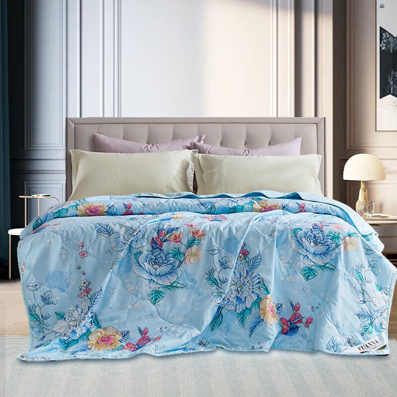 FUANNA 7-Hole Anti-bacterial Washable Summer Quilt 203cm x 229cm синий