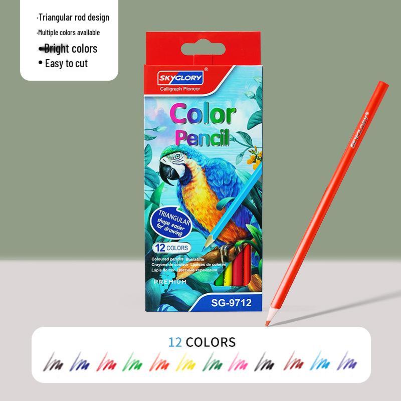 Eco-Friendly Hexagonal Oil-Based Colored Pencils - 48 Color Set for Students