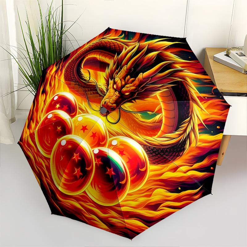 1 Pezzo Ombrello Pieghevole Automatico - Modello Dragon Ball Super Design Pieghevole Portatile Con 8 Stecche Regali di Natale Compleanno