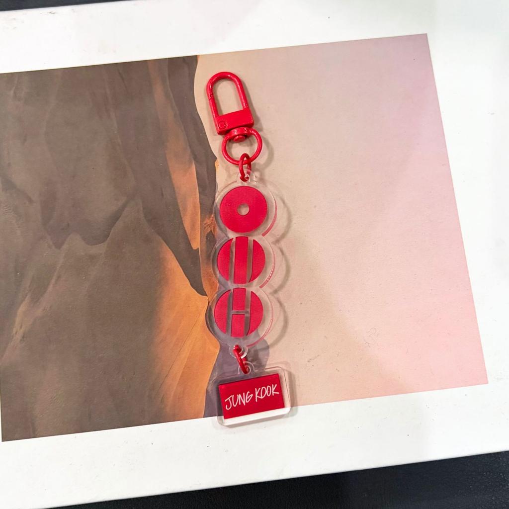 7 Stück BTS Mitgliedersignatur Acryl Schlüsselanhänger, Roter Scheiben Anhänger Schlüsselanhänger mit Namensschild, Kpop ARMY Fans Tasche Zubehör