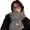 British Classic Warm Houndstooth Scarf for Women in Winter  High End Double-sided Warm Scarf for Winter Wear  Large Shawl