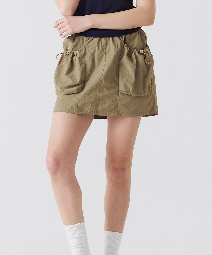AWESOME STUDIO Nylon Cargo Mini Skirt Light Khaki