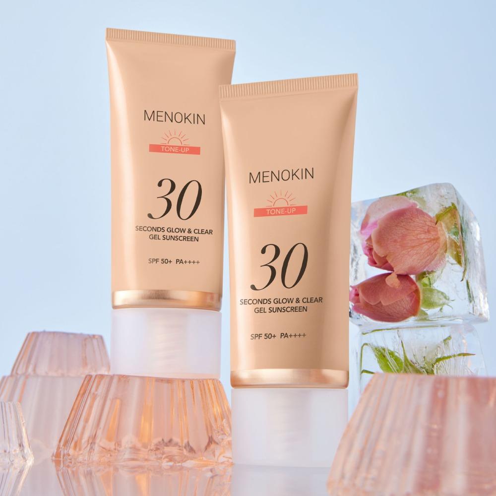 Menokin 30-Seconds Glow and Clear Gel Sunscreen Tone Up Hydrating Radiance 50ml