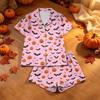 Women's Halloween Print Pajama Set 2 Piece Casual Comfortable Sleepwear