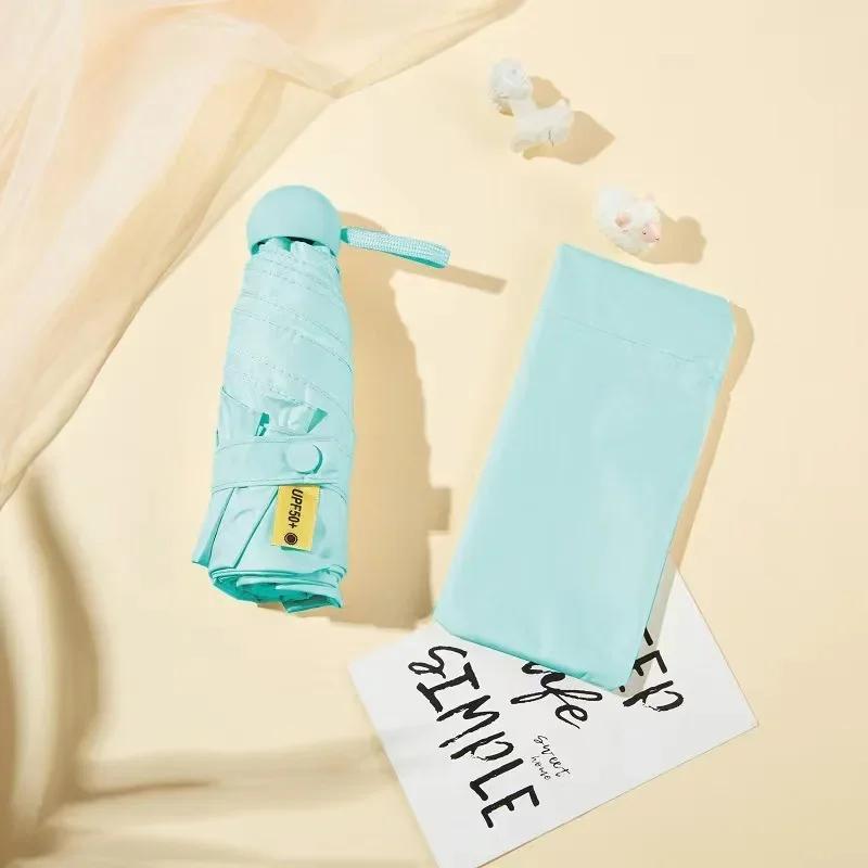 Capsule Umbrella Folding Lightweight Mini Umbrella Sunny and Rainy Dualuse UV Protection Umbrella Mini Umbrella New